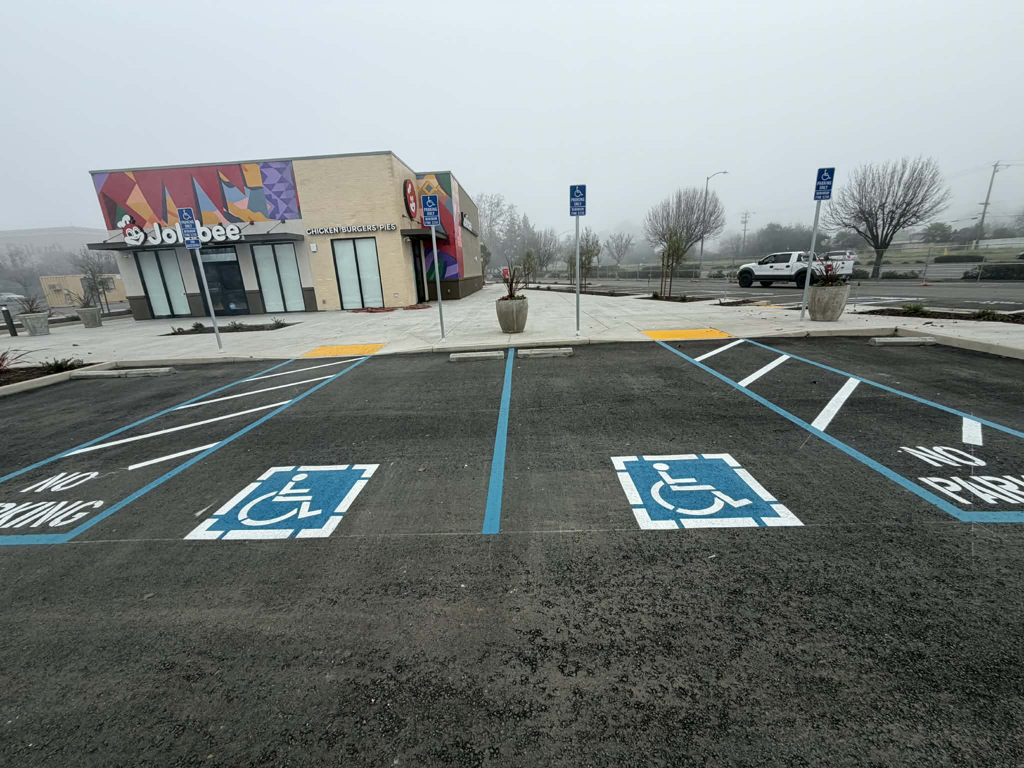 parking lot repainted